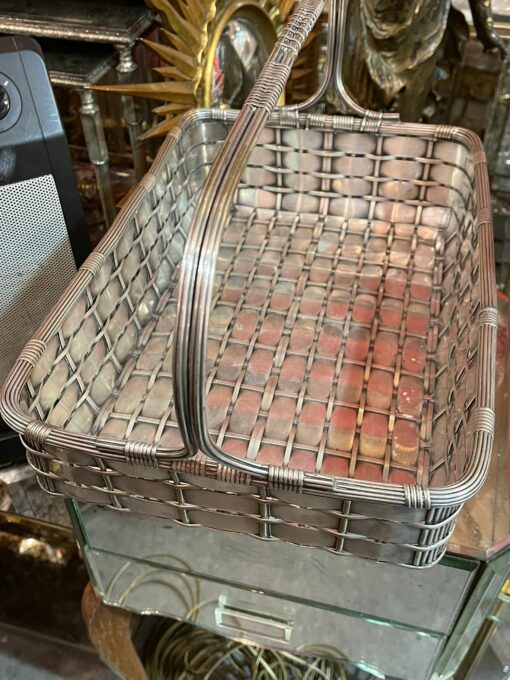 1900 'Pair Of Presentation Baskets In Silvered Metal From Parisian Palace - Image 2