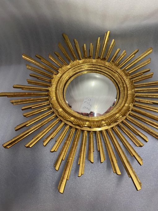 1950/70 ‘Convex Sun Mirror, Golden Wood – Diameter 69 cm - Image 13