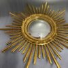 1950/70 ‘ Miroir soleil Convexe, Bois Doré – Diamètre 69 cm – Image 13