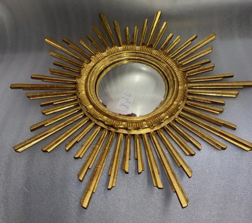 1950/70 ‘Convex Sun Mirror, Golden Wood – Diameter 69 cm - Image 12
