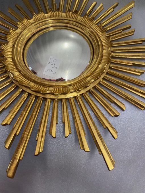 1950/70 ‘Convex Sun Mirror, Golden Wood – Diameter 69 cm - Image 11