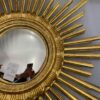 1950/70 ‘ Miroir soleil Convexe, Bois Doré – Diamètre 69 cm – Image 9
