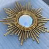 1950/70 ‘ Miroir soleil Convexe, Bois Doré – Diamètre 69 cm – Image 7