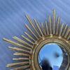 1950/70 ‘ Miroir soleil Convexe, Bois Doré – Diamètre 69 cm – Image 5
