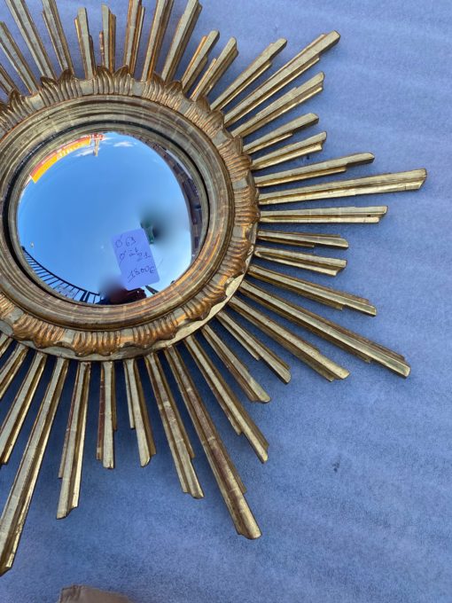 1950/70 ‘Convex Sun Mirror, Golden Wood – Diameter 69 cm - Image 3