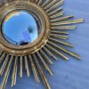 1950/70 ‘ Miroir soleil Convexe, Bois Doré – Diamètre 69 cm – Image 3