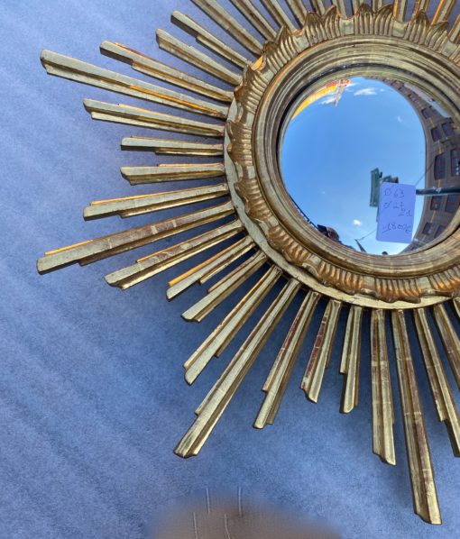 1950/70 ‘Convex Sun Mirror, Golden Wood – Diameter 69 cm - Image 2