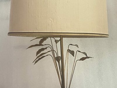 1970 Lamp DLG Maison Charles A Decor Of Laurels In Brass H 78 CM