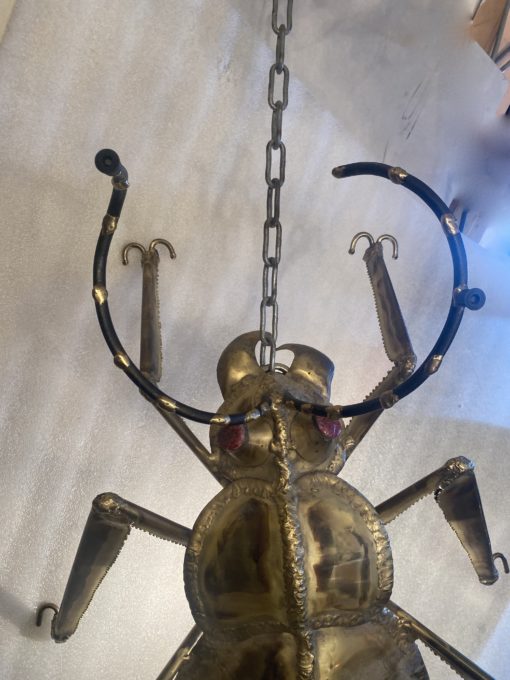 1970′ Coffee Table Or DLG Enlightening Scarab Wall Lamp by Duval Brasseur or Isabelle Faure For Honoré de Paris 90 X 63 cm - Image 15