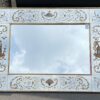 1960/70 Horizontal Eglomized Mirror For Chinese Musicians Decor And Gold Leaf Frame DLG Pansard 120 X H 90 cm