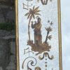 1960/70 Horizontal Eglomized Mirror For Chinese Musicians Decor And Gold Leaf Frame DLG Pansard 120 X H 90 cm - Image 3