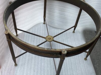 1950/70 Guéridon Maison Jansen Ou Maison Charles D’Après Un Modèle De Adam Weisweiler Avec Entretoise A 6 Branches ⌀ 99 cm H 50 cm