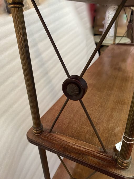 1970′ Shelf With 5 Levels In Brass And Mahogany DLG Maison Jansen H 122 X 22 X 100 cm Wide - Image 6