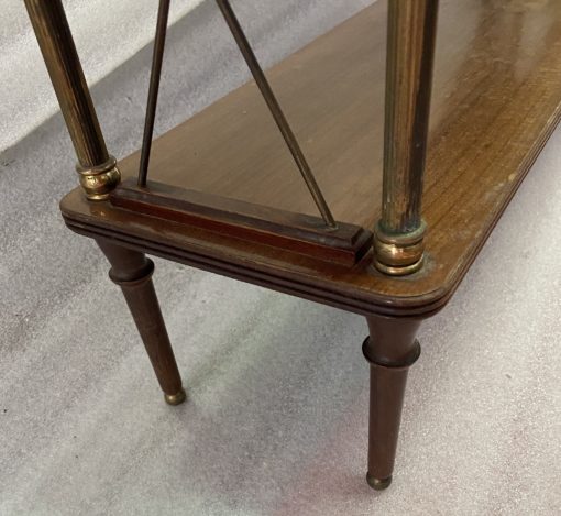 1970′ Shelf With 5 Levels In Brass And Mahogany DLG Maison Jansen H 122 X 22 X 100 cm Wide - Image 7