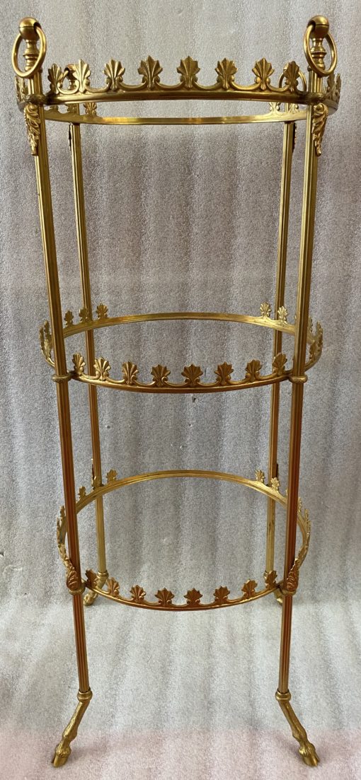 1950/70' Round Bronze Servant 3 Trays In The Style Weisweiler - Image 13