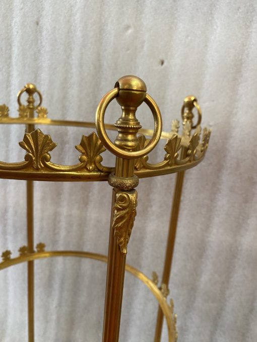 1950/70' Round Bronze Servant 3 Trays In The Style Weisweiler - Image 9