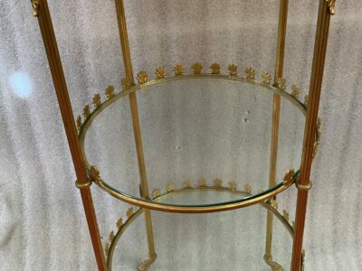 1950/70' Round Bronze Servant 3 Trays In The Style Weisweiler