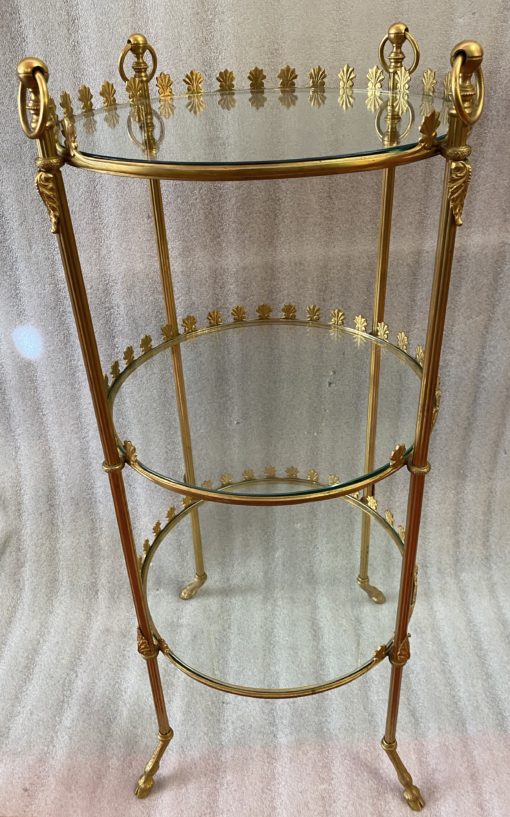1950/70' Round Bronze Servant 3 Trays In The Style Weisweiler - Image 3