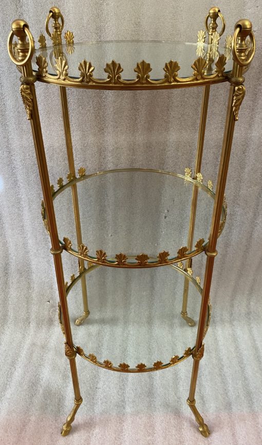 1950/70' Round Bronze Servant 3 Trays In The Style Weisweiler - Image 2