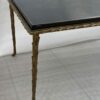 1970′ Table Basse Bronze Doré Style Baguès Decor Palmier Laque de Chine 107,5 x 47 x H 41,5 cm – Image 2