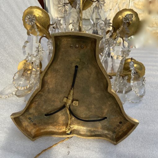 1950′ Bronze Girandole Lamp 5 Arms Pampilles H 82 cm - Image 7