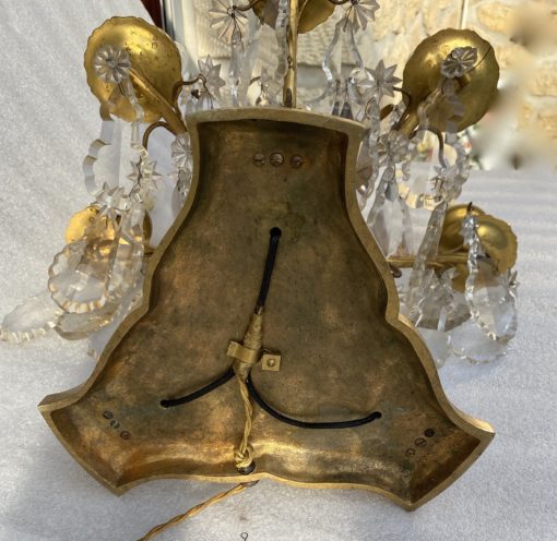 1950′ Bronze Girandole Lamp 5 Arms Pampilles H 82 cm - Image 6