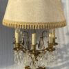 1950′  Lampe Girandole  Bronze 5 Bras Pampilles H 82 cm