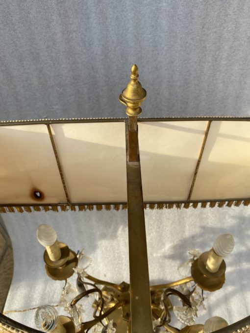 1950′ Bronze Girandole Lamp 5 Arms Pampilles H 82 cm - Image 2