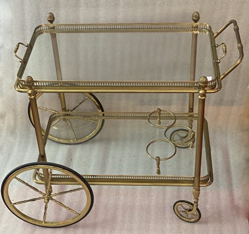 1950/70 Desserte Roulante Maison Jansen En Laiton  Et Bronze  Doré – Image 11