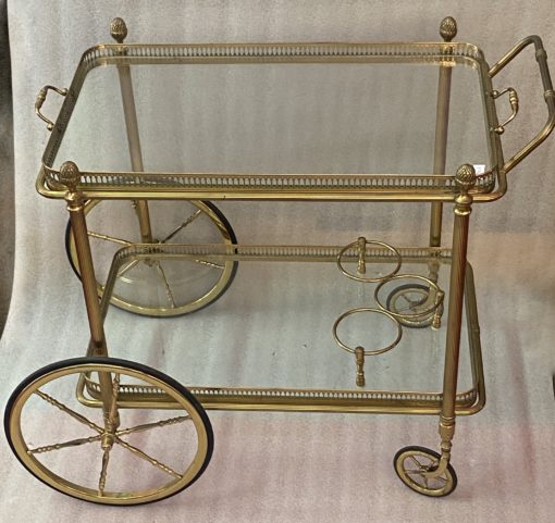 1950/70 Desserte Roulante Maison Jansen En Laiton  Et Bronze  Doré – Image 10
