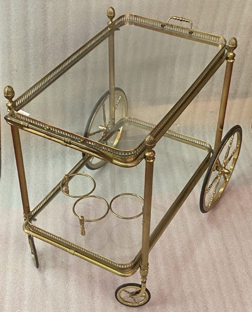 1950/70 Desserte Roulante Maison Jansen En Laiton  Et Bronze  Doré – Image 4