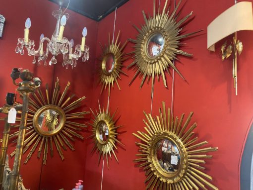 1950/70 ‘Convex Sun Mirror, Golden Wood – Diameter 69 cm - Image 15