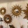 1950/70 ‘ Miroir soleil Convexe, Bois Doré – Diamètre 69 cm – Image 16