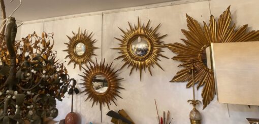 1950/70 ‘Convex Sun Mirror, Golden Wood – Diameter 69 cm - Image 16