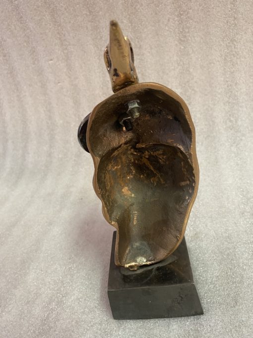 1970/80 Masked Face In Bronze, Sculpture Signed LOHE - Image 3