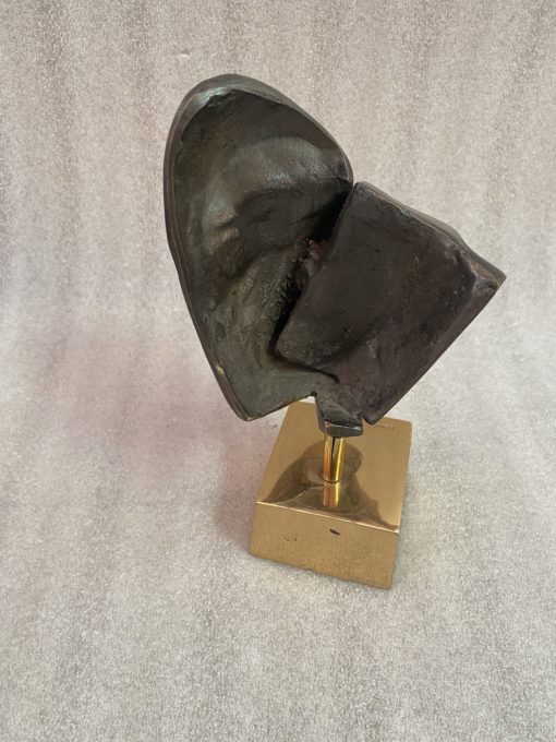 1970/80 Sculpture With 2 Bronze Faces Signed LOHE - Image 4