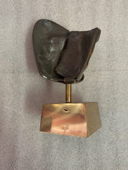 1970/80 Sculpture With 2 Bronze Faces Signed LOHE - Image 3