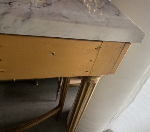 1970′ Console In Golden Wood Style Louis 16 + Mirror - Image 9