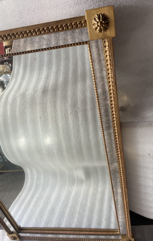 1970′ Console In Golden Wood Style Louis 16 + Mirror - Image 8