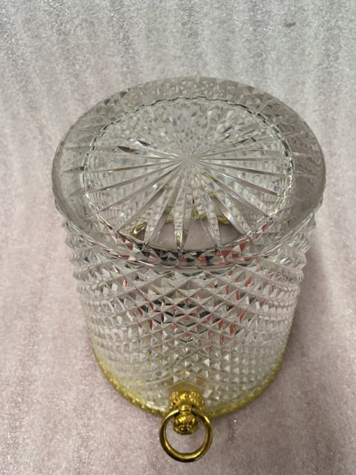 1950-70' Crystal St Louis And Gilt Bronze Champagne Bucket With Lion's Heads - Image 6