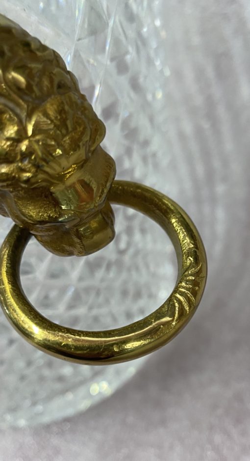 1950-70' Crystal St Louis And Gilt Bronze Champagne Bucket With Lion's Heads - Image 3