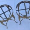 1970′ Pair of Gilt Bronze Stands LXV Style Onyx Marquetry Trays H 46, Ø 37 cm - Image 11