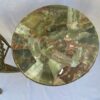 1970′ Pair of Gilt Bronze Stands LXV Style Onyx Marquetry Trays H 46, Ø 37 cm - Image 2
