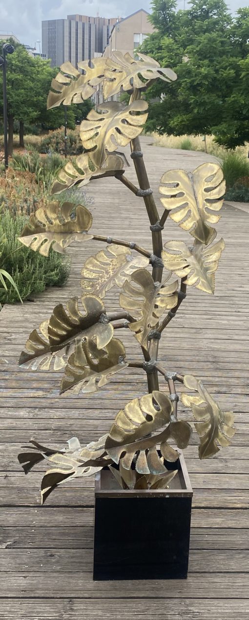 1970′ Vegetal Sculpture Philodendron By Teychoueres For Maison Jansen Paris 205 H X  Ø 100 cm - Image 10