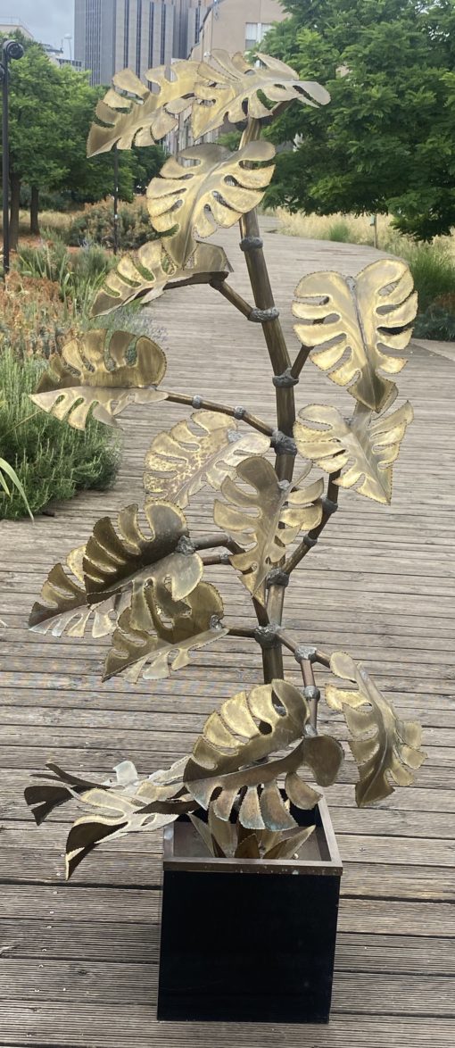 1970′ Vegetal Sculpture Philodendron By Teychoueres For Maison Jansen Paris 205 H X  Ø 100 cm - Image 9