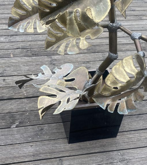 1970′ Vegetal Sculpture Philodendron By Teychoueres For Maison Jansen Paris 205 H X  Ø 100 cm - Image 8