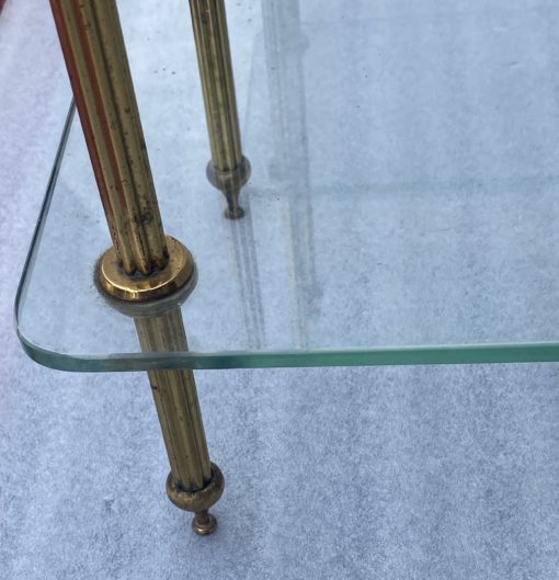 1970′ Paire D' Étagères à 3 niveaux Style Maison Baguès Bronze Et Verre 72 x 26,5 X H 83,5 cm – Image 2