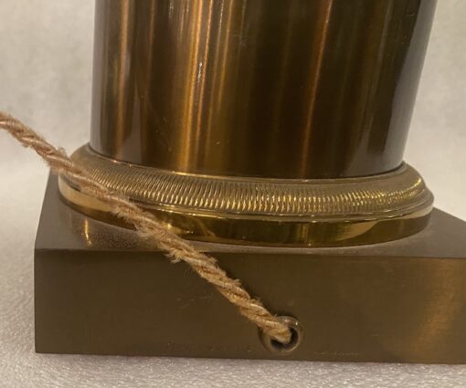 1950/70 Paire De Lampes Ou Similaires à l’Ananas en Bronze, Abat-jour en Laiton, Signée Charles & Fils Made In France – Image 13