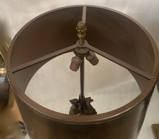 1950/70 Paire De Lampes Ou Similaires à l’Ananas en Bronze, Abat-jour en Laiton, Signée Charles & Fils Made In France – Image 8