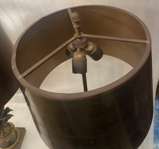 1950/70 Paire De Lampes Ou Similaires à l’Ananas en Bronze, Abat-jour en Laiton, Signée Charles & Fils Made In France – Image 5